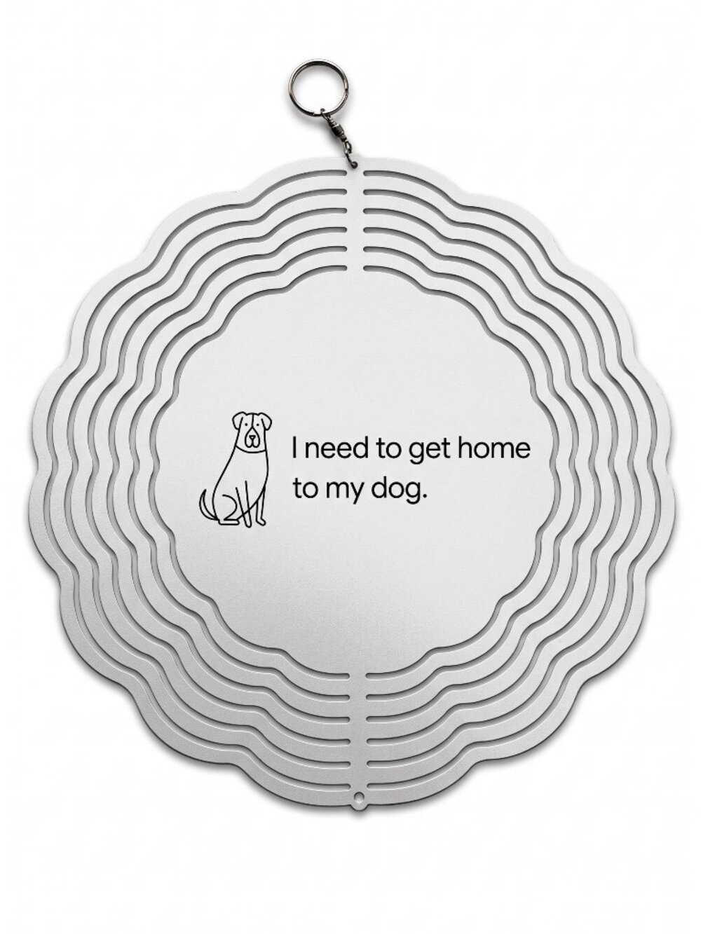 10" I Need to Get Home to My Dog Kinetic Wind Spinner - Metal Hanging Decor